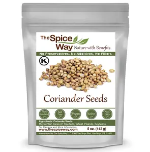 The Spice Way Coriander Seeds | Cilantro / Dhania | None GMO, No Irradiation, No Preservatives, No Agents, No Fillers