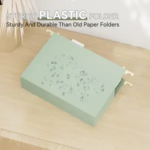 6-piece heavy plastic hanging folder, letter size, with expandable folding pocket and label partition, reinforced color expandable folder