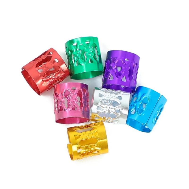 400 Hair  for Braids Accessories Dreadlocks Beads Hair Cuffs Hair Rings Hair Braid Clips Colorful Aluminum Adjustable Metal Hair Accessories for Women and Girls (Multi-colored)