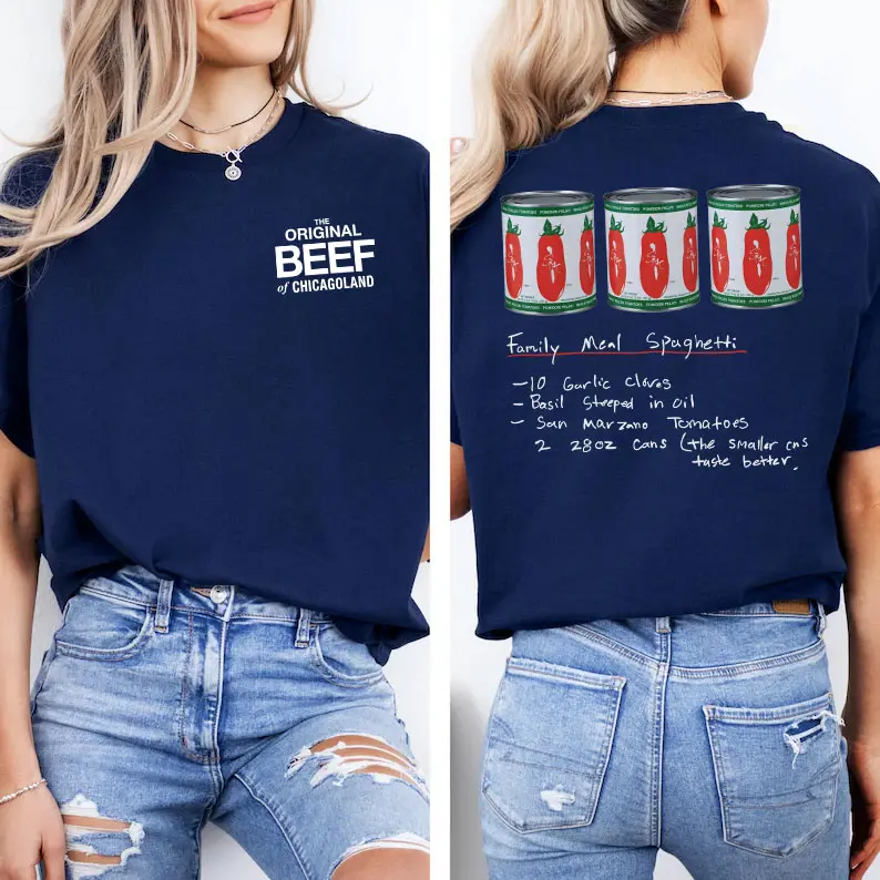 The Bear TV Show 2 sides Shirt, Original Beef of Chicagolandd Tee, Mikey’s Spaghetti Recipe Unisex Shirt, San Marzano Can, Carmy Merch, Chicago Fan Gift