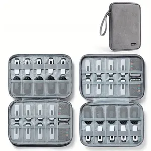 Large Capacity Travel Storage Bag for SD Cards with a Double-Layer Design And 40 Slots for USB Drives.