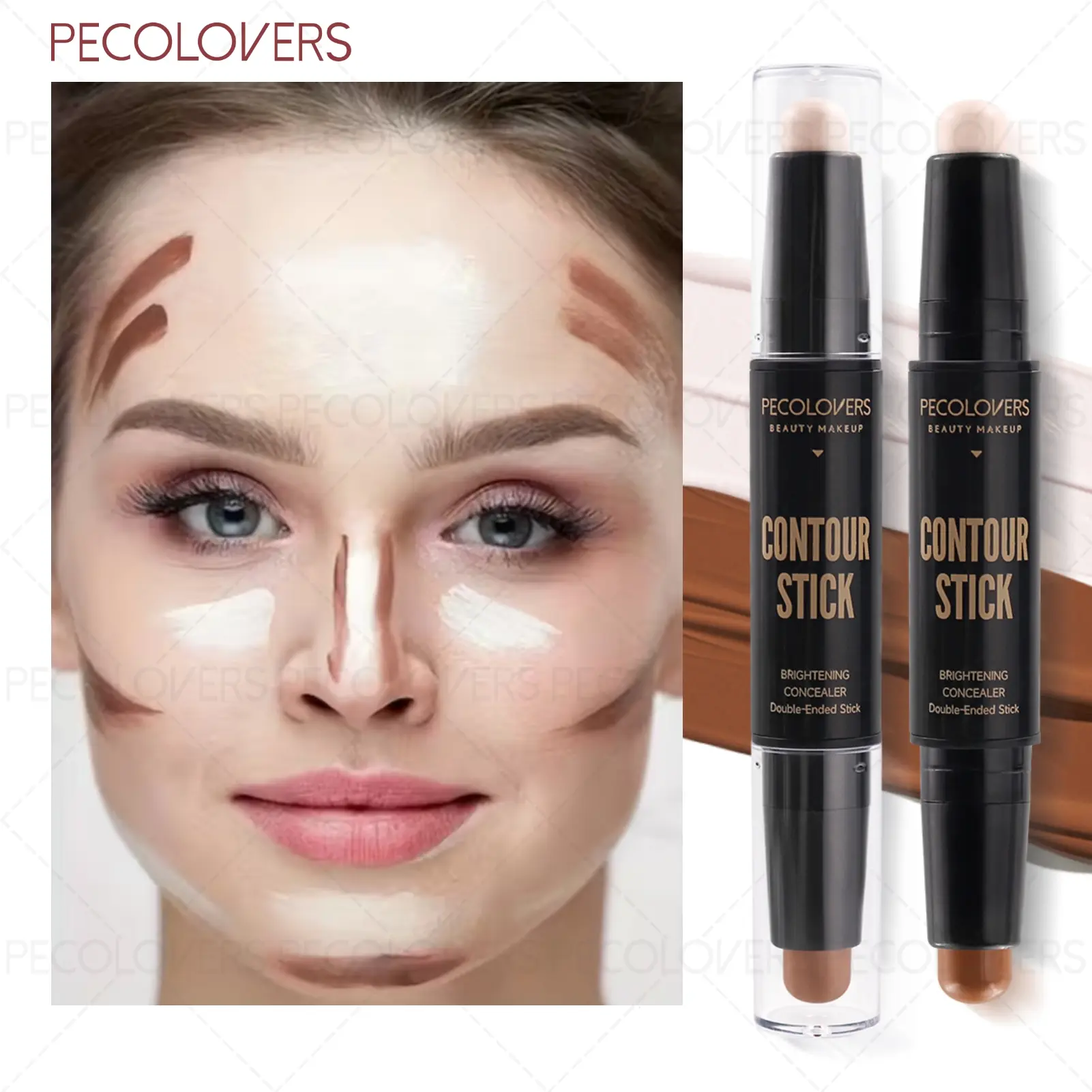 1 Pcs Lightweight Contour Stick, Natural Nude Look, Waterproof Non-Irritating Sensitive Skin Safe, Smooth Glide, Multiple Use for Concearler Shadow Highlight