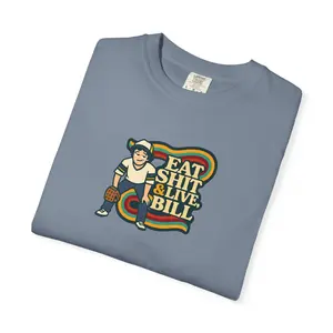 Graphic Tee: Eat Shit & Live, Bill - Funny T-shirt inspired by Sleepaway Camp. Cotton Unisex