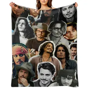 johnny-depp-Flannel Throw Blanket for Girls Boys- Ultra Soft, Anti-Shrink & Wrinkle-Resistant ,Quick-Dry, Machine Washable Cozy Throw ,Perfect Gift for Kids Adults A-38