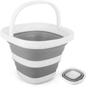 Bucket 5L, Foldable Mop Bucket Car Wash Buckets with Handle for Cleaning Supplies, Portable Sink Wash Basin Storage Bin Ice Tub for Fishing Beach Outdoor Camping Kitchen RV Accessories
