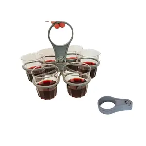 Foldable Rotating 6 Cup Holder, Portable Storage Organizer for Parties & Outdoor Events, Space-Saving Camping Accessory