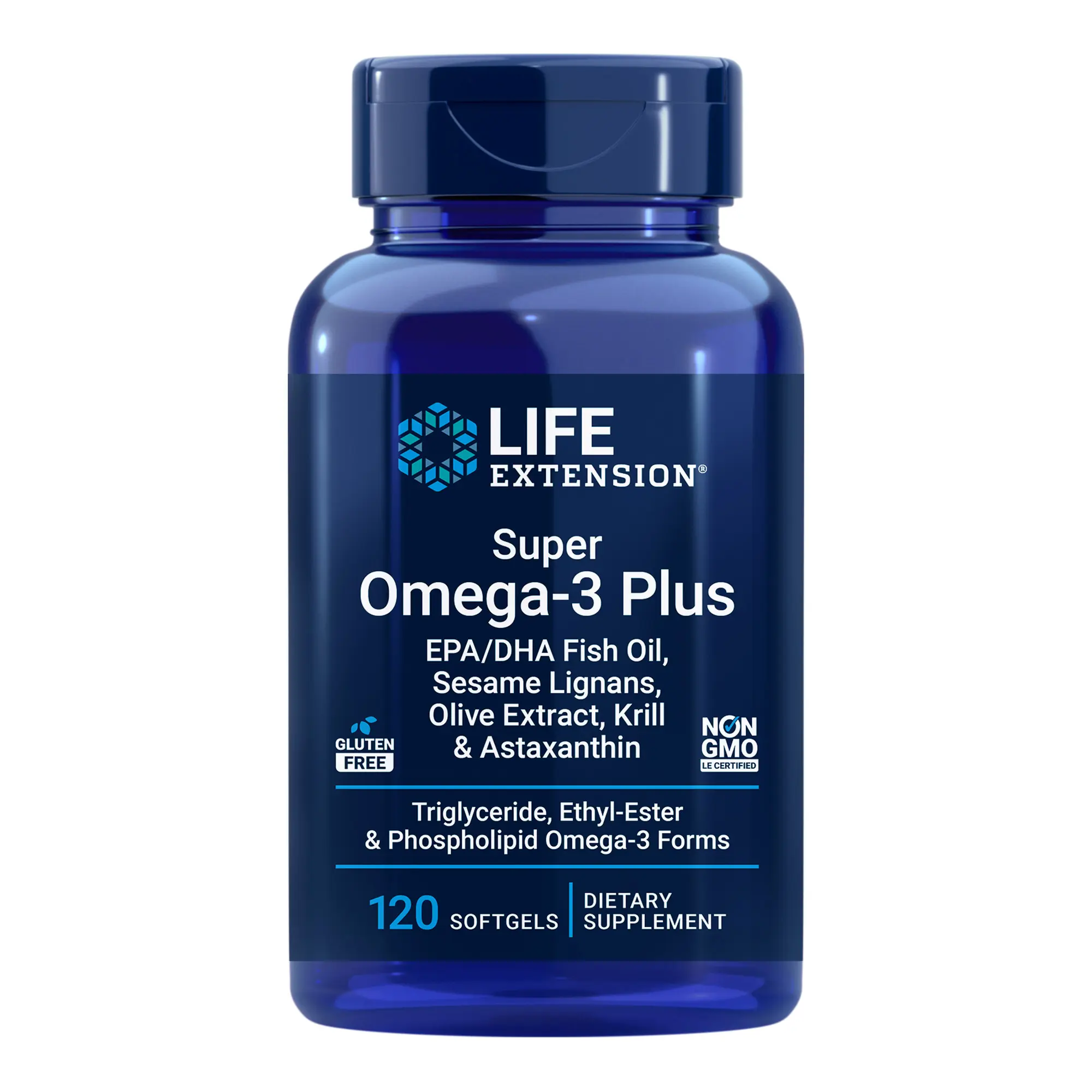 Life Extension Super Omega-3 Plus EPA/DHA Fish Oil, Sesame Lignans, Olive Extract, Krill & Astaxanthin 120 Softgels Life Extension Super Omega-3 Plus EPA/DHA Fish Oil, Sesame Lignans, Olive Extract, Krill & Astaxanthin 120 Softgels