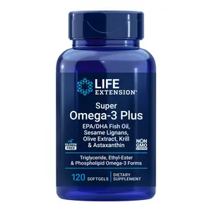 Life Extension Super Omega-3 Plus EPA/DHA Fish Oil, Sesame Lignans, Olive Extract, Krill & Astaxanthin 120 Softgels