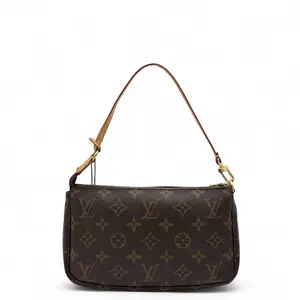 Pre-owned Louis Vuitton Leather Shoulder Bags Pochette Accessories Monogram Brown (0425m0)