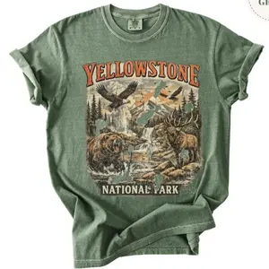 Vintage Yellowstone National Park Shirt, Wildlife Graphic Tee, Comfort Colors Mountain Nature Top, Retro Hiking & Outdoors T-Shirt