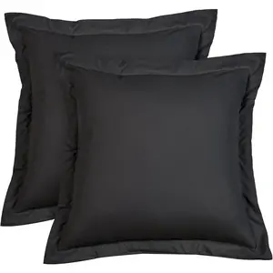 Throw Pillow Covers 24 x 24 Inch, Set of 2 Washed Microfiber Throw Cushion Pillow Covers, Wrinkle &amp; Fade Resistant Square Decorative Pillowcases(24"x24", Black)