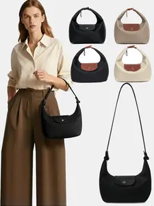 Fashion Crescent Bag Lightweight Durable Nylon Handbag with Adjustable Strap Satchel for Versatile Use in Multiple Colors Stylish Essential Companion Hobo Crossbody Bags