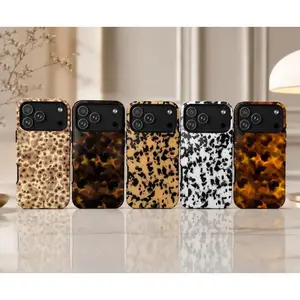 Tortoiseshell iPhone Case, Brown Amber Leopard Dalmatian Phone Cove for iPhone 17 16 15 13, Galaxy S26 S25 A57 A37 , case
