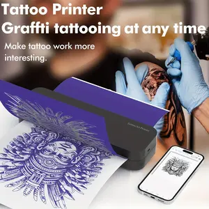 NEW-Wireless Thermal Printer, Portable Tattoo Stencil & A4 Printer, Wireless For Travel, Inkless Printer Compatible With IOS, Android, Mobile Printer For Home, Office, Business, With 1x Roll A4 Tape