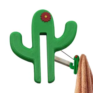 Multi-Piece Towel Rack Set, No-Drill Bathroom Hook, Cactus-Shaped Detachable Design, Home Storage Tool, Easy Installation, Bath, Spa, Laundry Supplies