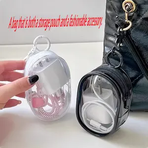 Transparent Data Line Storage Bag, Travel Outdoor Digital Charger Cable Organizer, Visible Multi-Use Portable Bag, Protective Cord Management