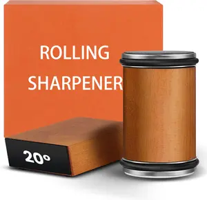 Portable Rolling Knife Sharpener Set,15°20° Kitchen Knife Magnetic Rolling Knife Sharpener,Diamond Sharp Curve Knife Sharpener,Wooden Handle Sharpening Stone,Suitable For Any Hardness Of Steel,For Honing Knives Sharpening Kitchen Gadgetssharpedgestainless