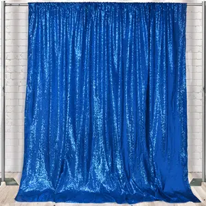 Glitz Sequin on Taffeta Drape/Backdrop 12 ft x 104 Inches Royal Blue