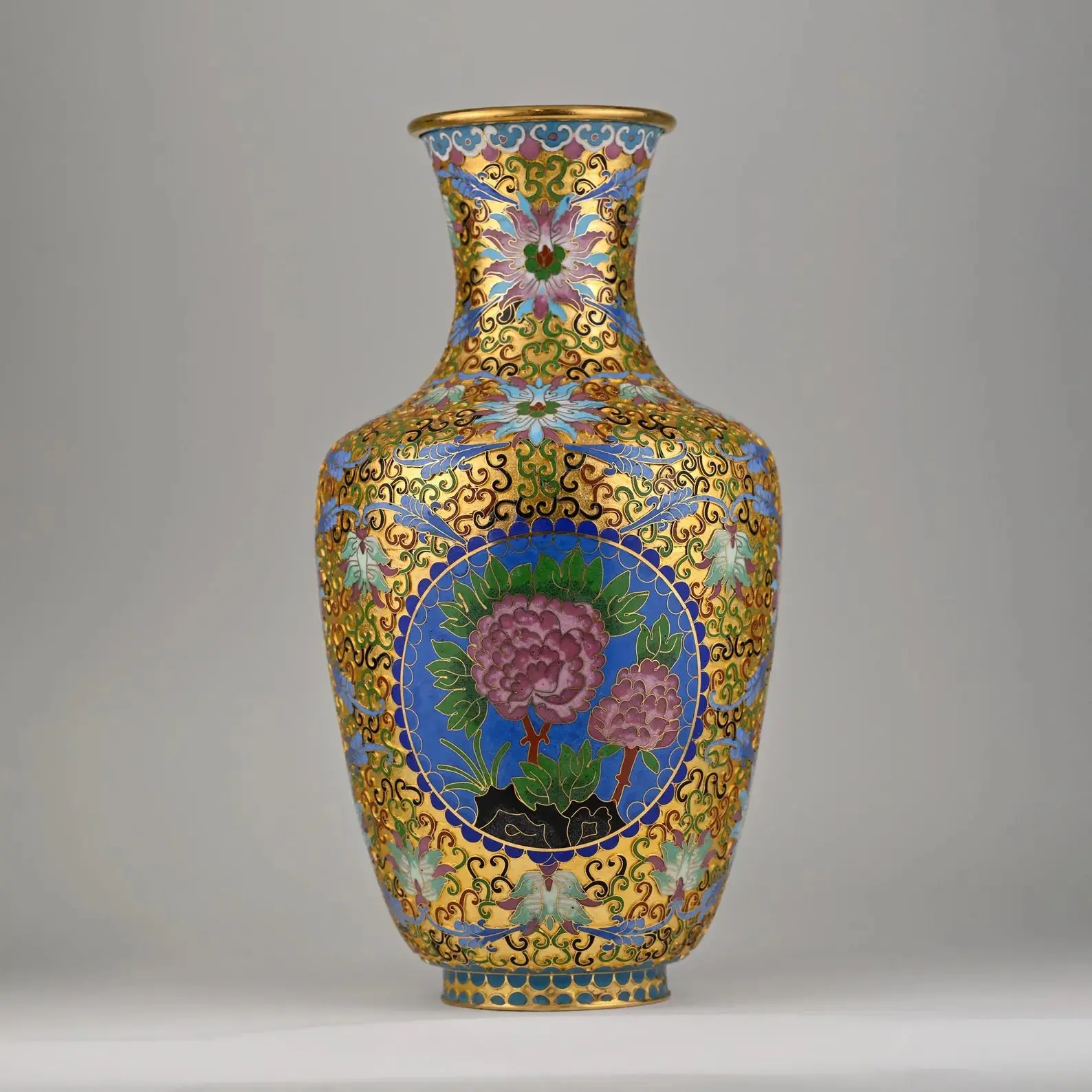 Cloisonné Vase | Vintage Chinese | Enamel | Floral | Home Decor