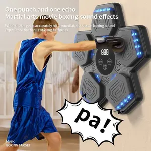 2025 Upgraded Smart Bluetooth Music Boxing Machine Home Gym Fitness Equipment for Adults & Kids LED Electronic Target with Boxing Gloves Wall-Mounted Punching Boxing