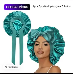 Double-Layer Satin Bonnet for Sleeping Women Double Layer Hair Wrap Reduce Friction Prevent Frizz Natural Curly Hair