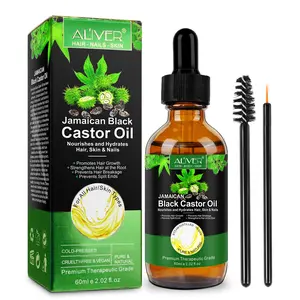 "Aliver Jamaican Black Castor Oil (60ml) - Luxurious Skincare and Massage Oil for Radiant Skin and Nourished Hair" Haircare Scalp Treatment Serum Scalp Relief Tonic Organic Keratin
