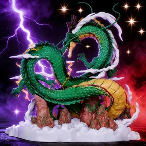 24CM DBZ Inspired Resin Shenron Figure - Dragon Shenlong Statue with Xiangyun Base, Gift Box Set, Ideal for Home Decor & Christmas/Birthday/Halloween Gifts