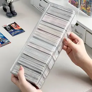 Small card storage box with flip lid acrylic sticker; Ultraman card, star-chasing card, partitioned card box, Multi grids organizer