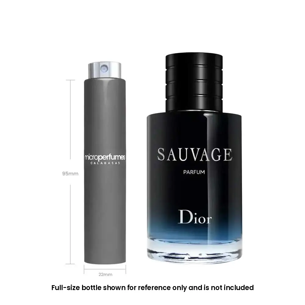 Christian Dior Sauvage Parfum For Men – 0.17 fl oz / 5 mL Travel Spray Decant, Bergamot, Mandarin Orange, Elemi, Gift for Him, Independently Rebottled by MicroPerfumes