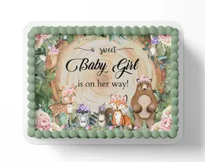 WOODLAND BABY SHOWER Cake Topper,  Edible Image, Woodland Cake Topper, Forest Animal Baby shower cake Decorations Personalized cake topper