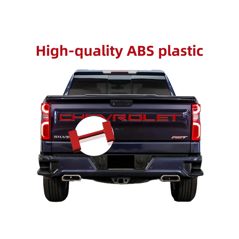 3D tailgate letters decal exterior accessories Compatible with 2019 2020 2021 2022 2023 2024 2025 Chevrolet Silverado 1500 2500Red Models Accessories ABS Plastic Anti Fade Coating Red