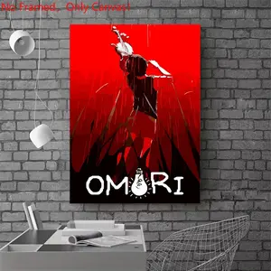 1 piece/set frameless canvas painting print poster, Artwork For Walls, Game Poster art, Omori Game Poster, a perfect gift for Video games loves, ideal gift for bedroom, living room, mural, wall decoration, room decor
