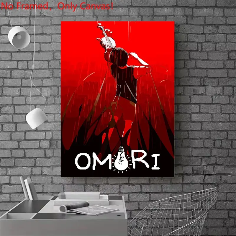 1 piece/set frameless canvas painting print poster, Artwork For Walls, Game art, Omori Game Poster, gift for video game lovers, gift for bedroom, living room, wall decoration, Living room decorations, room decor