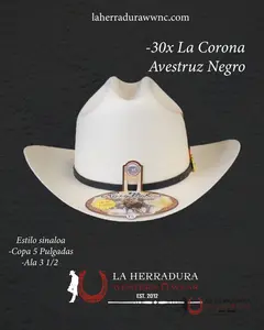 Larry Mahan's Straw 30X Black Hats Corona   Sinaloa Style  Copa alta