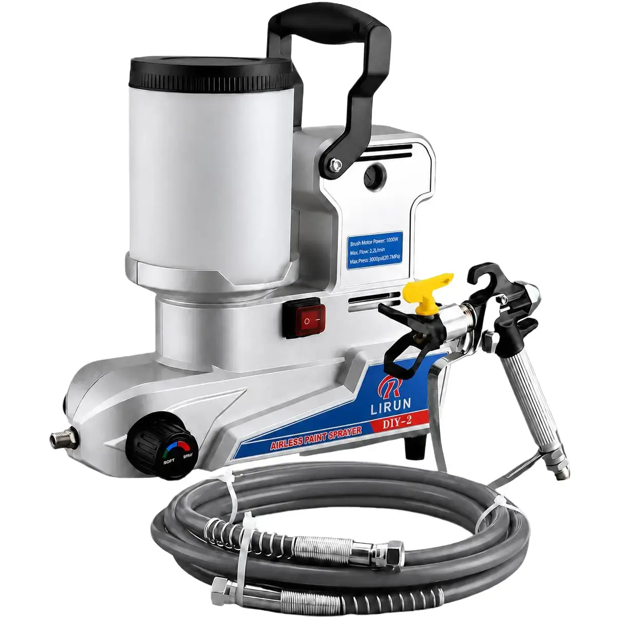 RLIRUN Airless Paint Sprayer, 110V Water-Based Latex Paint Sprayer with 16.4 ft Hose for Indoor and Outdoor Painting