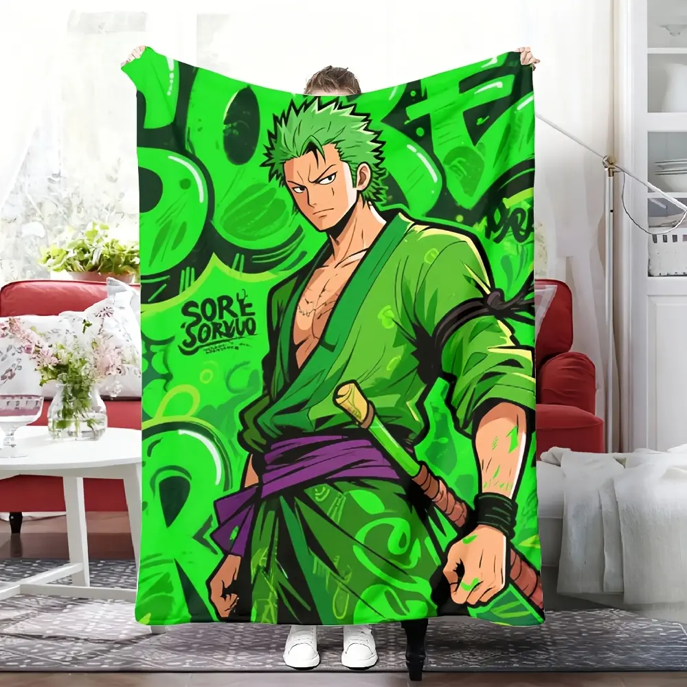 M*☆様 ZO&FRIENDS ZOA ラグマット 1pc Roronoa Zoro anime-inspired print ultra-soft flannel blanket
