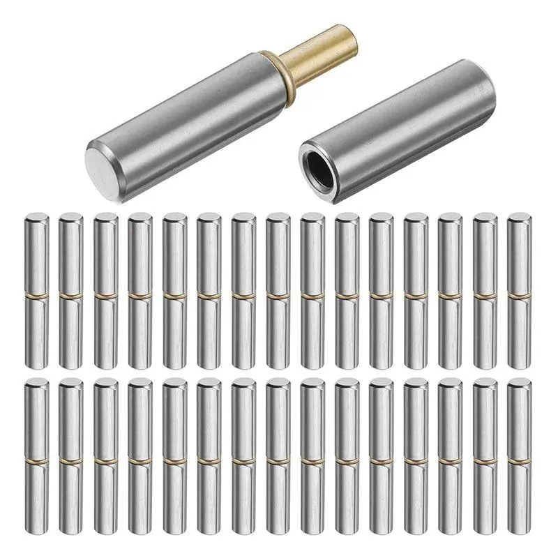 20 Pcs Weldable Barrel Hinges 2-1/2in Long 3/8in Diameter Carbon Steel Barrel Hinges Weld on Detachable Gate Door Hinge