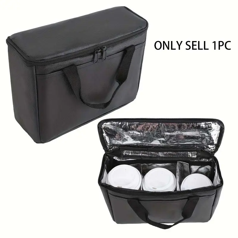 1pc Insulated Drink Carrier Bag, Portable Beverage Holder, Non-Food Contact, Coffee Cup Tray, Travel Accessories, Travel Essentials, Christmas Party Supplies, Thermal Bag
