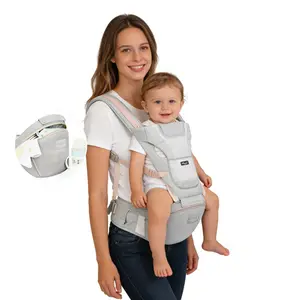 Baby Carrier Newborn to Toddler with Hood & Safety Belt - All-Position (Front/Back) Hip Sling, Adjustable Buckle System, Breastfeeding-Friendly Infant Carrier for &, Soft-Padded -Like Strap (Grey) - Newborn to 2 Years