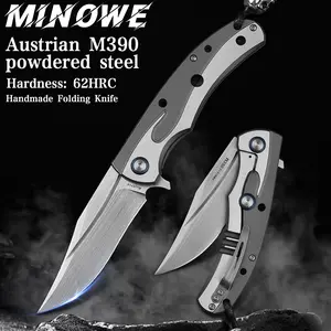 High-quality M390 steel pocket folding knife for men — outdoor camping, mountaineering/hiking, jungle survival tool