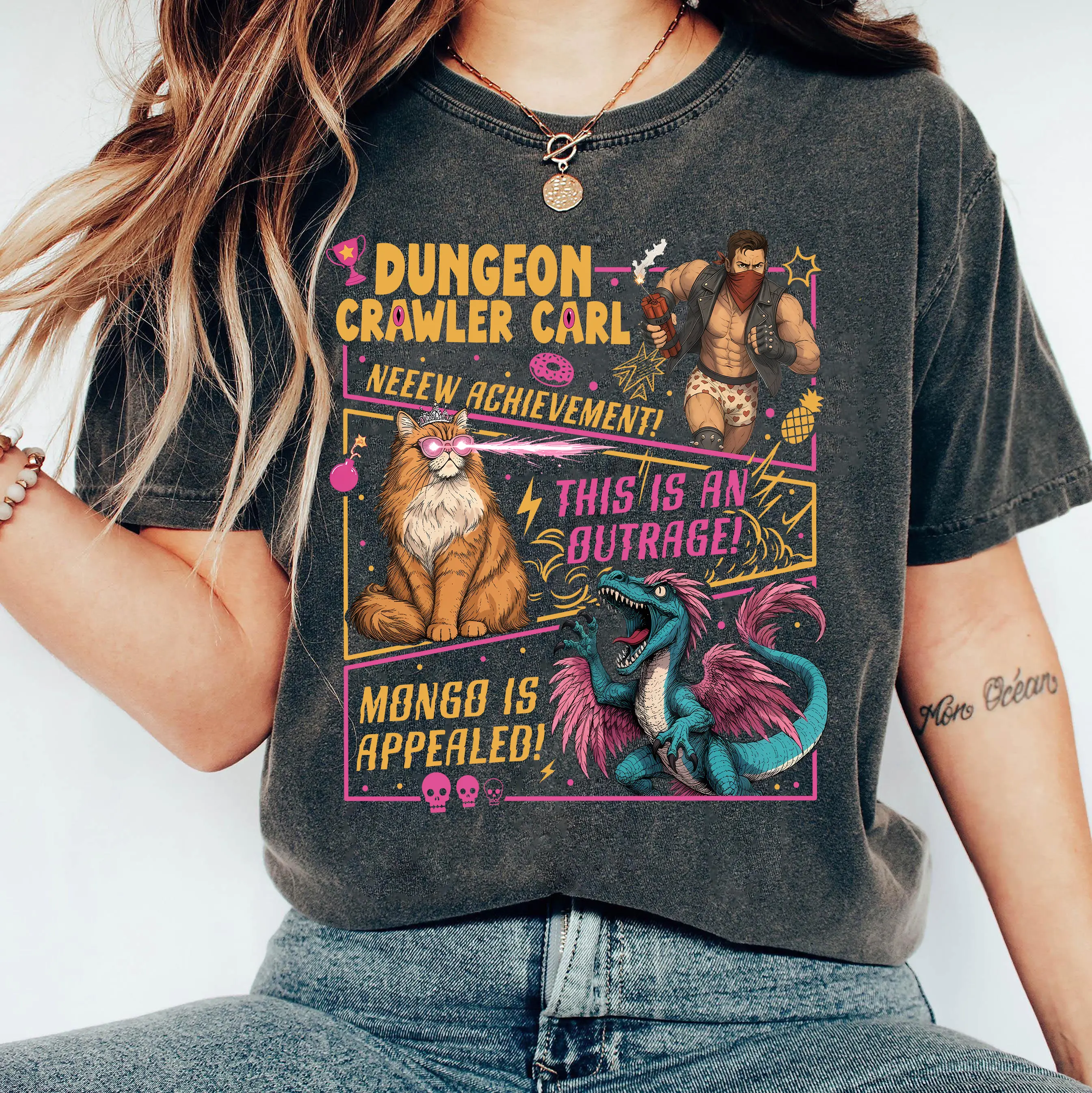 Dungeon Crawler Carl New Achievement T-Shirt, DCC Fan Shirt, Funny LitRPG Dad Tee