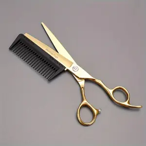 6 Inch Professional Hairdressing Scissors With Detachable Comb 440C Steel Integrated Hairdressing Scissors Haircare Heatless