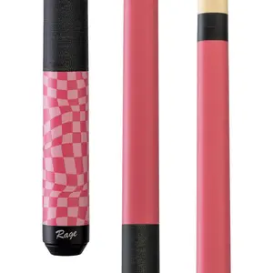 Rage Dark Fuchsia Checker Flag Cue with Black Linen Wrap, Checker Pattern