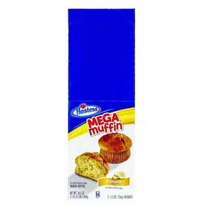 Hostess Mega Muffins 5.5 oz Pack of 3 Banana Flavor Snack Cake - Portable & Convenient On-the-Go Snacking Treat