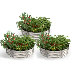 Utopia Home Galvanized Raised Garden Bed - 2x2x1 Ft Round Silver Metal Planter Box, Easy Assembly Raised Garden Beds for Vegetables & Flowers, Outdoor Use Utopia Home Galvanized Raised Garden Bed - 2x2x1 Ft Round Silver Metal Planter Box, Easy Assembly Raised Garden Beds for Vegetables & Flowers, Outdoor Use