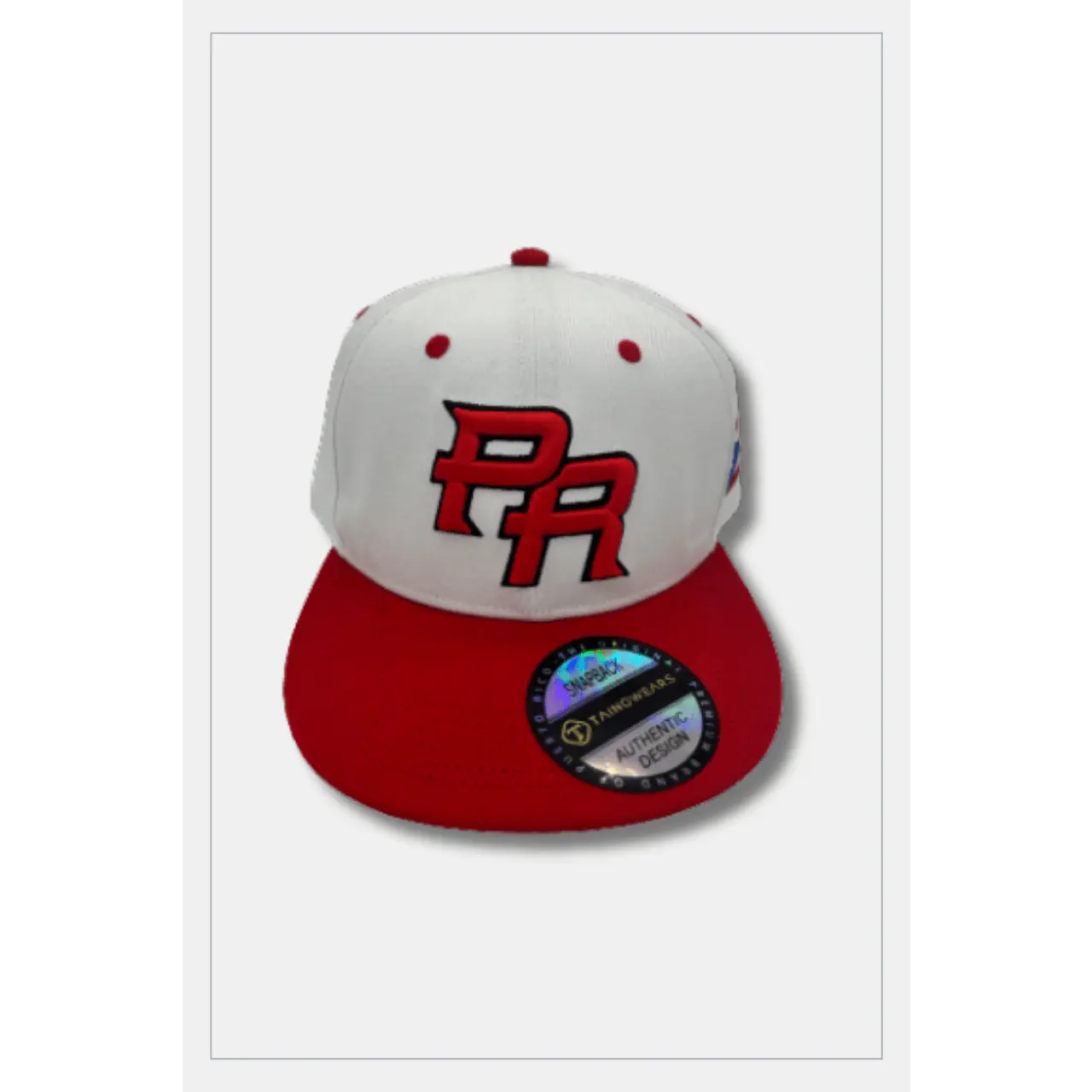 Puerto Rico PR Classic White Red Flat Brim – 3D Embroidered Cap