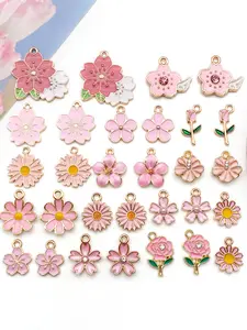 Flower Design Charms, Cute DIY Pendant for Necklace & Bracelet & Earrings Making, Fashion Accessories for Women & Girls