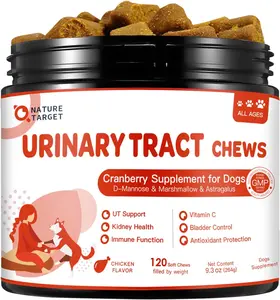 Dog UTI Treatment, Cranberry Supplement for Dogs – Urinary Tract & Bladder Support with D-Mannose, Marshmallow, Astragalus – Vet Formulated Immune & Kidney Support – Chicken, 120 Chews