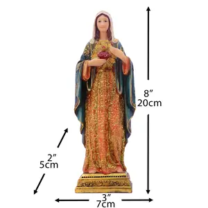 Virgin Mary Statue Sacred Heart Figure Resin Sculpture Savior Figurine Catholic Religious Gift Home Chapel Decoration