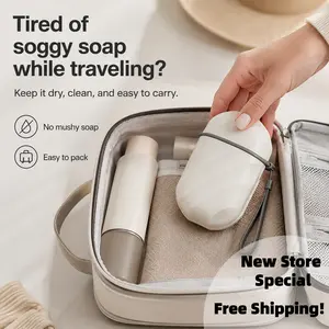 Enhanced Leak-Proof Travel Soap Case for Shampoo & Conditioner Bars — Lidded Travel Soap Box with Drainage Layer to Keep Soap Dry and Extend Its Lifespan — Ideal for Long-Distance Travel, Camping, Outdoor Adventures, or Truck Drivers summervibes shower ou